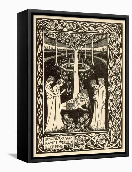 How Four Queens Found Lancelot Sleeping-Aubrey Beardsley-Framed Premier Image Canvas