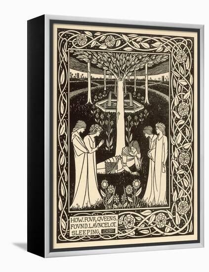 How Four Queens Found Lancelot Sleeping-Aubrey Beardsley-Framed Premier Image Canvas