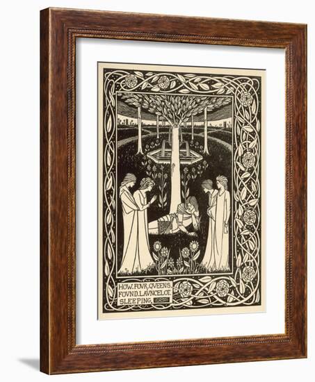 How Four Queens Found Lancelot Sleeping-Aubrey Beardsley-Framed Photographic Print