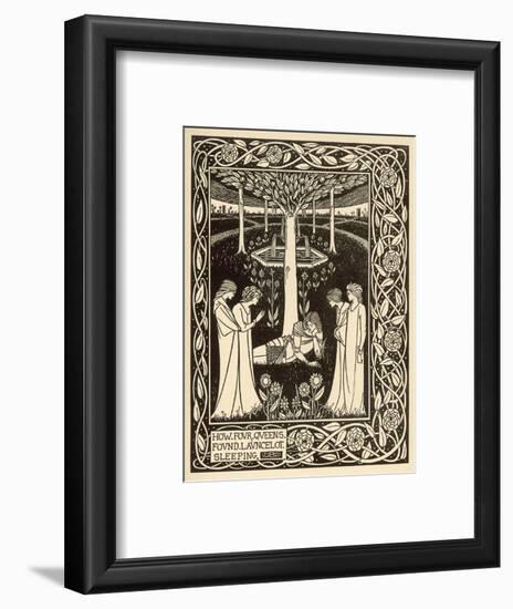 How Four Queens Found Lancelot Sleeping-Aubrey Beardsley-Framed Photographic Print