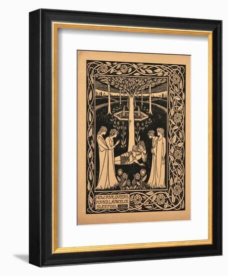 How Four Queens Found Lancelot Sleeping-Aubrey Beardsley-Framed Giclee Print