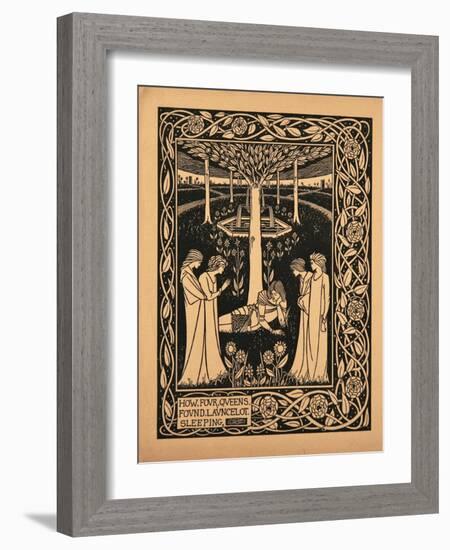 How Four Queens Found Lancelot Sleeping-Aubrey Beardsley-Framed Giclee Print