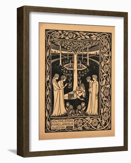 How Four Queens Found Lancelot Sleeping-Aubrey Beardsley-Framed Giclee Print