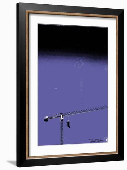 How High Is Your Cow? Blue-Pascal Normand-Framed Art Print