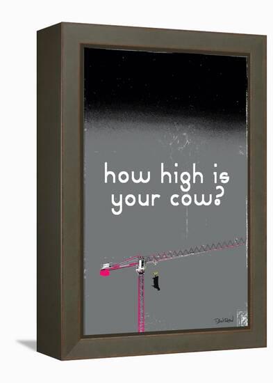 How High Is Your Cow? Grey-Pascal Normand-Framed Stretched Canvas