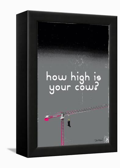 How High Is Your Cow? Grey-Pascal Normand-Framed Stretched Canvas