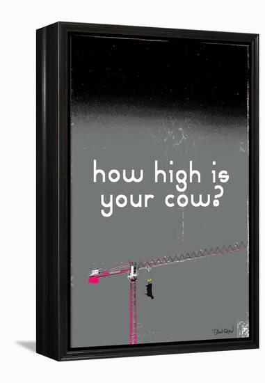 How High Is Your Cow? Grey-Pascal Normand-Framed Stretched Canvas