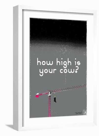 How High Is Your Cow? Grey-Pascal Normand-Framed Art Print