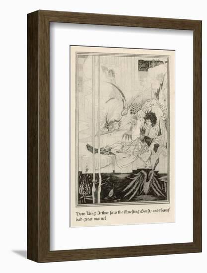 How King Arthur Saw the Questing Beast and Thereof Had Great Marvel-Aubrey Beardsley-Framed Photographic Print