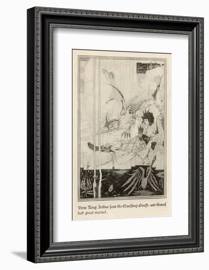 How King Arthur Saw the Questing Beast and Thereof Had Great Marvel-Aubrey Beardsley-Framed Photographic Print