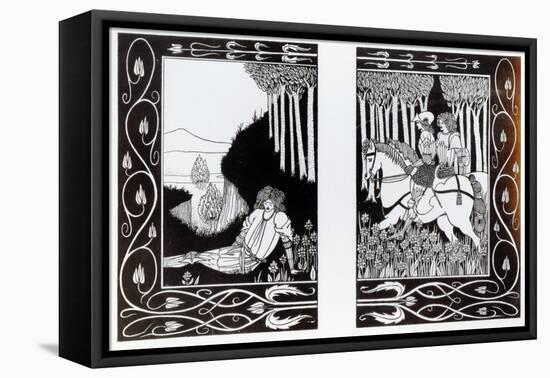 How King Mark and Sir Dinadan Heard Sir Palomides, Illustration from 'Le Morte D'Arthur'-Aubrey Beardsley-Framed Premier Image Canvas