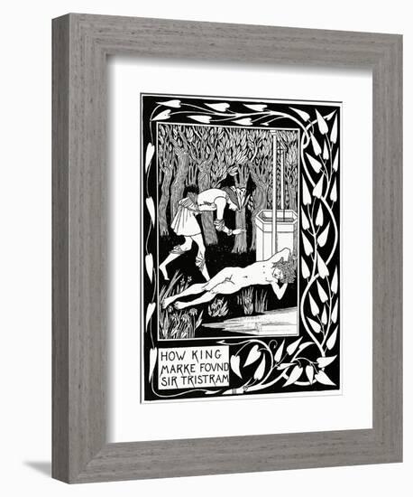 "How King Marke Found Sir Tristram", Illustration from 'Le Morte D'Arthur' by Sir Thomas Malory,…-Aubrey Beardsley-Framed Giclee Print