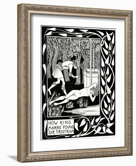 "How King Marke Found Sir Tristram", Illustration from 'Le Morte D'Arthur' by Sir Thomas Malory,…-Aubrey Beardsley-Framed Giclee Print