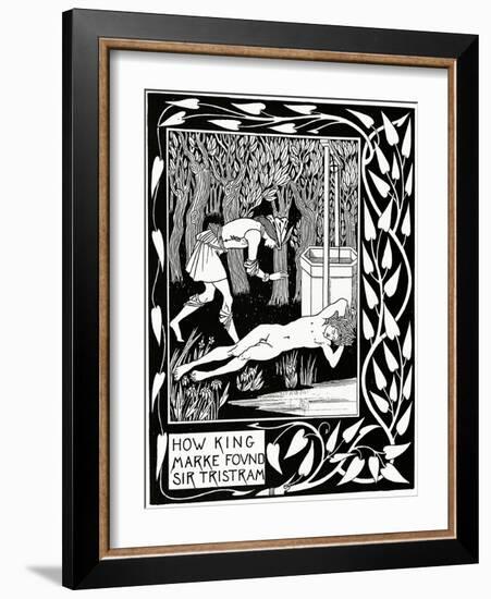 "How King Marke Found Sir Tristram", Illustration from 'Le Morte D'Arthur' by Sir Thomas Malory,…-Aubrey Beardsley-Framed Giclee Print