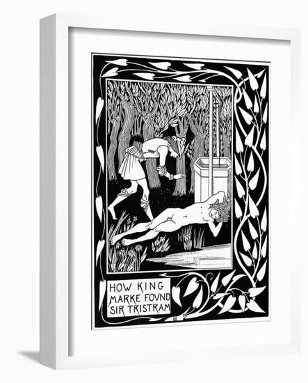 "How King Marke Found Sir Tristram", Illustration from 'Le Morte D'Arthur' by Sir Thomas Malory,…-Aubrey Beardsley-Framed Giclee Print