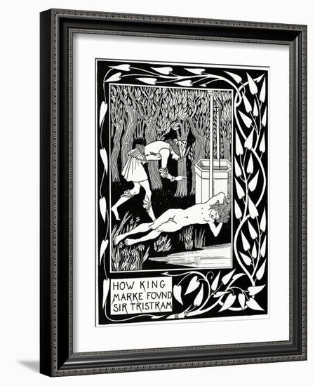 "How King Marke Found Sir Tristram", Illustration from 'Le Morte D'Arthur' by Sir Thomas Malory,…-Aubrey Beardsley-Framed Giclee Print