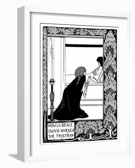 How La Beale Isoud Nursed Sir Tristram-Aubrey Beardsley-Framed Giclee Print