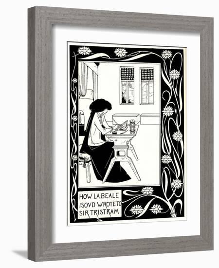 How La Beale Isoud Wrote to Sir Tristram-Aubrey Beardsley-Framed Giclee Print