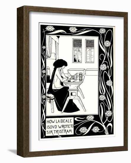 How La Beale Isoud Wrote to Sir Tristram-Aubrey Beardsley-Framed Giclee Print