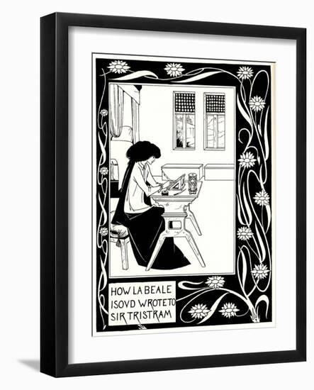 How La Beale Isoud Wrote to Sir Tristram-Aubrey Beardsley-Framed Giclee Print