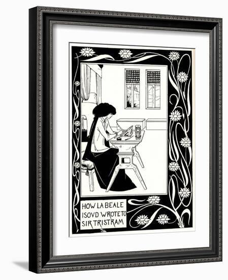 How La Beale Isoud Wrote to Sir Tristram-Aubrey Beardsley-Framed Giclee Print