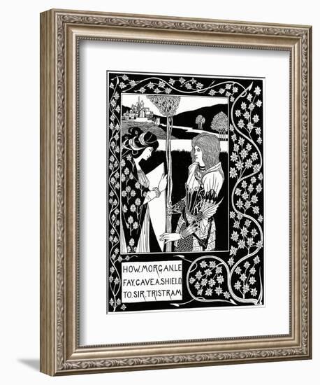 "How Morgan Le Fay Gave a Shield to Sir Tristram", Illustration from 'Le Morte D'Arthur' by Sir…-Aubrey Beardsley-Framed Giclee Print