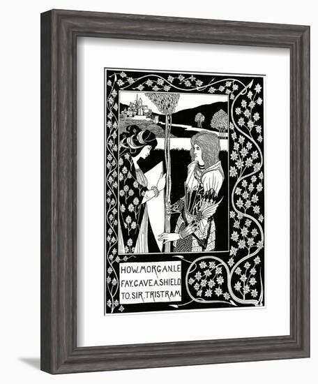 "How Morgan Le Fay Gave a Shield to Sir Tristram", Illustration from 'Le Morte D'Arthur' by Sir…-Aubrey Beardsley-Framed Giclee Print