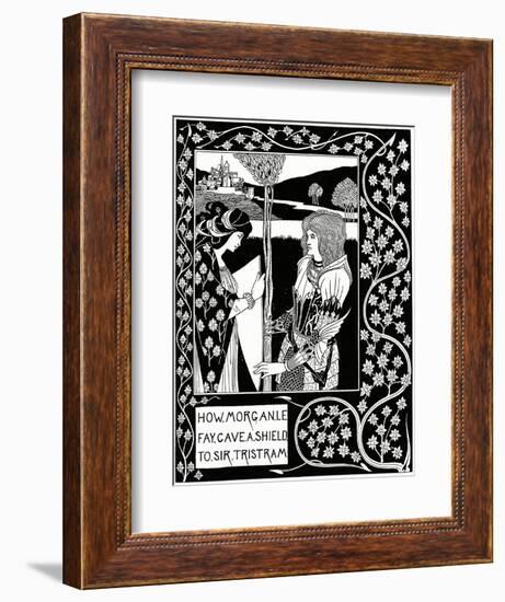 "How Morgan Le Fay Gave a Shield to Sir Tristram", Illustration from 'Le Morte D'Arthur' by Sir…-Aubrey Beardsley-Framed Giclee Print