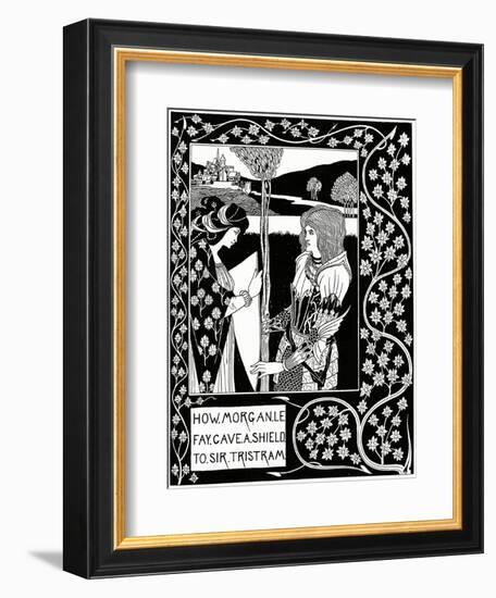 "How Morgan Le Fay Gave a Shield to Sir Tristram", Illustration from 'Le Morte D'Arthur' by Sir…-Aubrey Beardsley-Framed Giclee Print