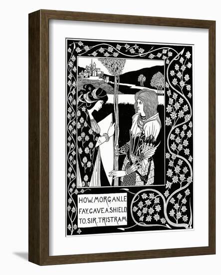 "How Morgan Le Fay Gave a Shield to Sir Tristram", Illustration from 'Le Morte D'Arthur' by Sir…-Aubrey Beardsley-Framed Giclee Print