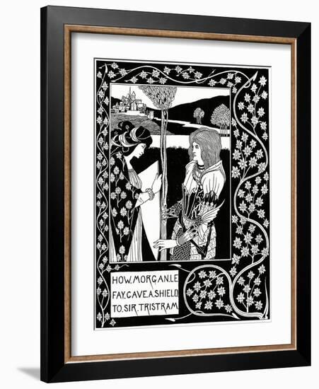 "How Morgan Le Fay Gave a Shield to Sir Tristram", Illustration from 'Le Morte D'Arthur' by Sir…-Aubrey Beardsley-Framed Giclee Print