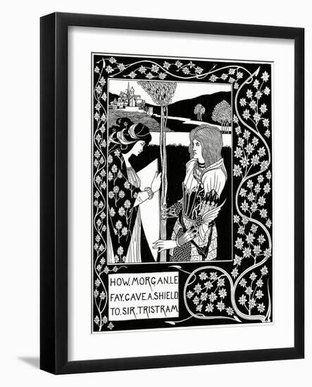 "How Morgan Le Fay Gave a Shield to Sir Tristram", Illustration from 'Le Morte D'Arthur' by Sir…-Aubrey Beardsley-Framed Giclee Print