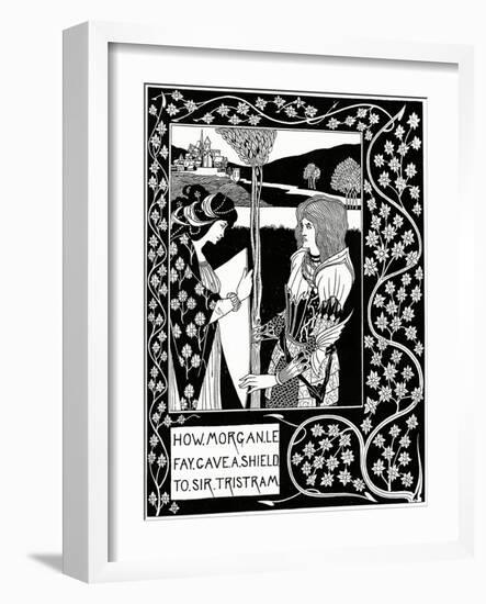 "How Morgan Le Fay Gave a Shield to Sir Tristram", Illustration from 'Le Morte D'Arthur' by Sir…-Aubrey Beardsley-Framed Giclee Print