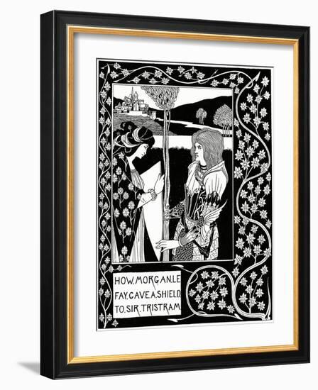 "How Morgan Le Fay Gave a Shield to Sir Tristram", Illustration from 'Le Morte D'Arthur' by Sir…-Aubrey Beardsley-Framed Giclee Print