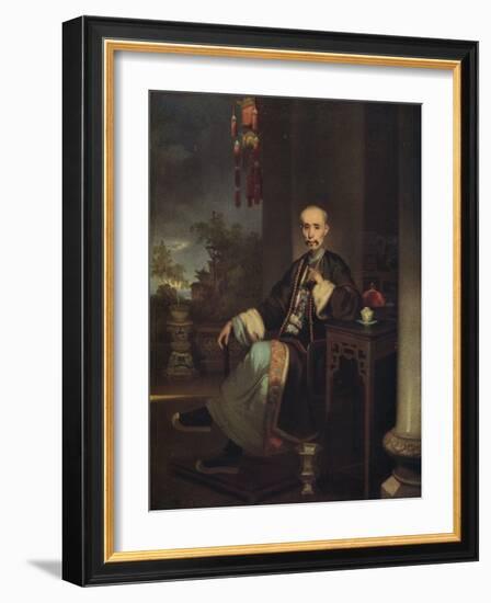 'How Qua, Head of the Hong Merchants in Canton', c1830-George Chinnery-Framed Giclee Print