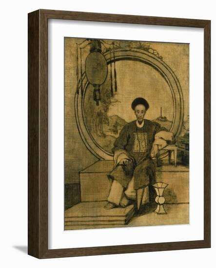 How Qua, Senior Hong Merchant at Canton, China-George Chinnery-Framed Giclee Print
