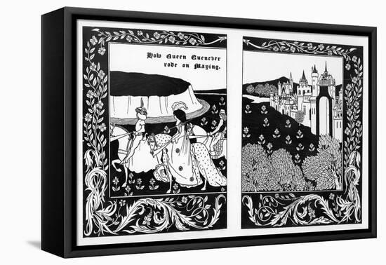How Queen Guenever Rode on Maying, Illustration from 'Le Morte D'Arthur' by Thomas Malory, 1894-Aubrey Beardsley-Framed Premier Image Canvas