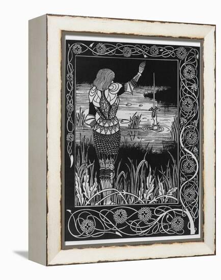 How Sir Bedivere Cast the Sword Excalibur into the Water, an Illustration from 'Le Morte D'Arthur'-Aubrey Beardsley-Framed Premier Image Canvas