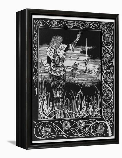 How Sir Bedivere Cast the Sword Excalibur into the Water, an Illustration from 'Le Morte D'Arthur'-Aubrey Beardsley-Framed Premier Image Canvas