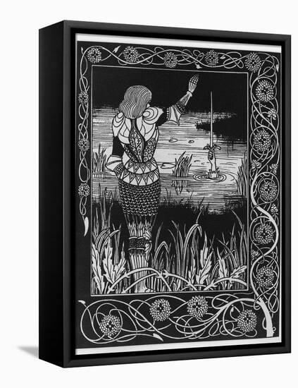 How Sir Bedivere Cast the Sword Excalibur into the Water, an Illustration from 'Le Morte D'Arthur'-Aubrey Beardsley-Framed Premier Image Canvas