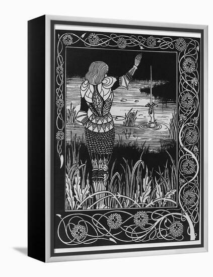 How Sir Bedivere Cast the Sword Excalibur into the Water, an Illustration from 'Le Morte D'Arthur'-Aubrey Beardsley-Framed Premier Image Canvas