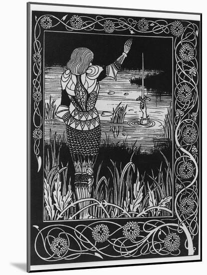 How Sir Bedivere Cast the Sword Excalibur into the Water, an Illustration from 'Le Morte D'Arthur'-Aubrey Beardsley-Mounted Giclee Print