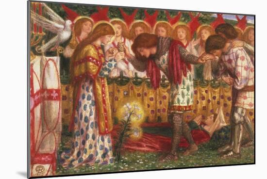 How Sir Galahad, Sir Bors & Sir Percival Were Fed with Sanct Grael; But Sir Percival's Sister Died-Dante Gabriel Rossetti-Mounted Giclee Print