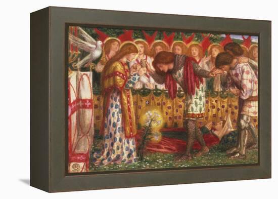 How Sir Galahad, Sir Bors & Sir Percival Were Fed with Sanct Grael; But Sir Percival's Sister Died-Dante Gabriel Rossetti-Framed Premier Image Canvas