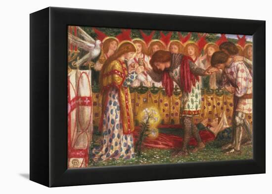 How Sir Galahad, Sir Bors & Sir Percival Were Fed with Sanct Grael; But Sir Percival's Sister Died-Dante Gabriel Rossetti-Framed Premier Image Canvas