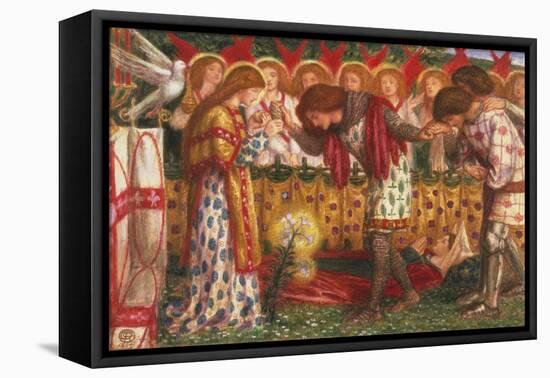 How Sir Galahad, Sir Bors & Sir Percival Were Fed with Sanct Grael; But Sir Percival's Sister Died-Dante Gabriel Rossetti-Framed Premier Image Canvas