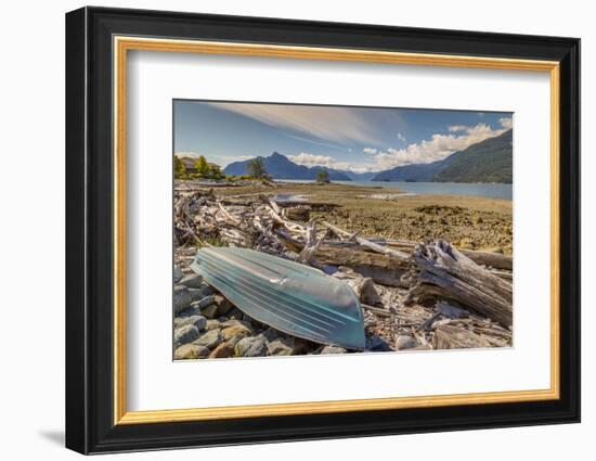 How Sound and overturned boat at Furry Creek off The Sea to Sky Highway near Squamish, British Colu-Frank Fell-Framed Photographic Print