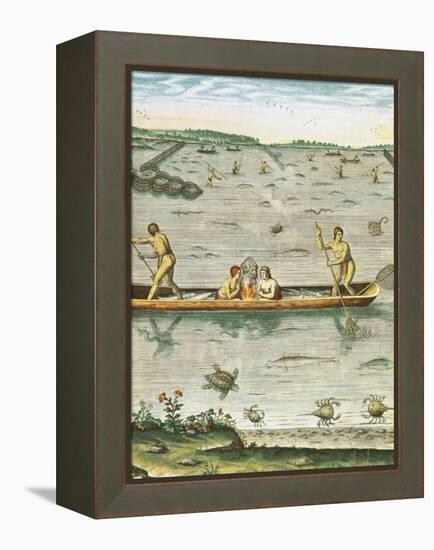 How the Indians Catch Their Fish, from "Admiranda Narratio..."-John White-Framed Premier Image Canvas