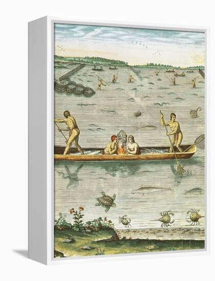 How the Indians Catch Their Fish, from "Admiranda Narratio..."-John White-Framed Premier Image Canvas