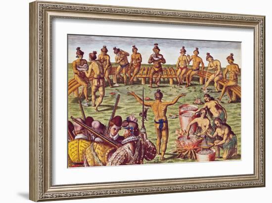 How the Inhabitants of Florida Made Decisions on Important Matters-Jacques Le Moyne-Framed Giclee Print